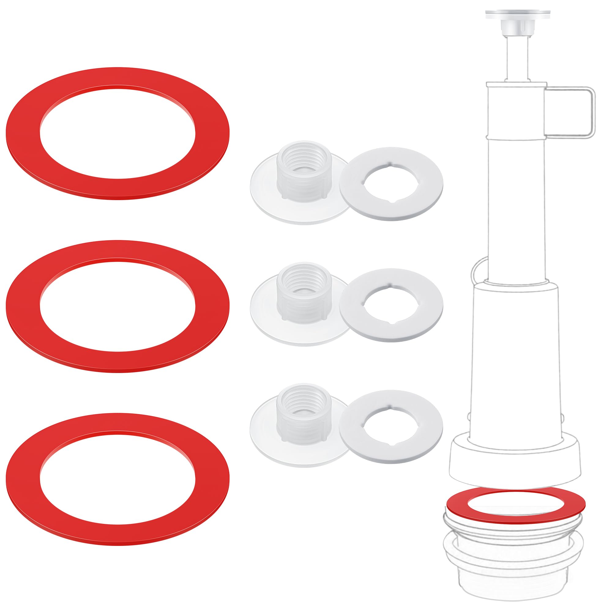Dreyoo Flush Valve Replacement Parts Compatible with Mansfield 225